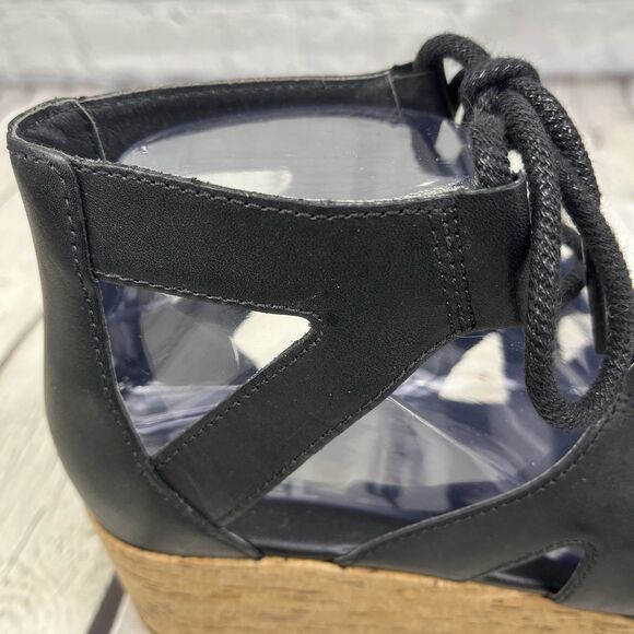 SOREL Cameron Flatform Lace Sandals Women Size 7 Black EUC - Picture 7 of 11